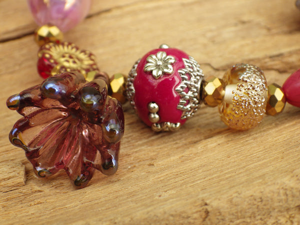 Goddess Lilith Sterling Silver & Ruby Prayer Beads OOAK