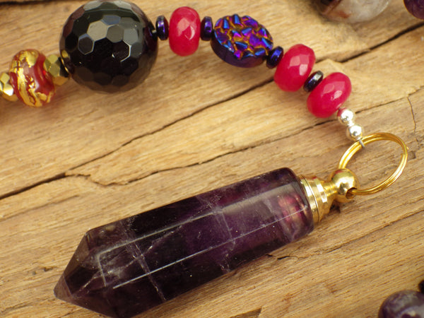 Goddess Lilith Sterling Silver & Ruby Prayer Beads OOAK