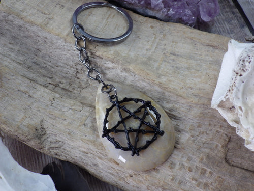 Pagan Pentagram Keychain, Bag Charm