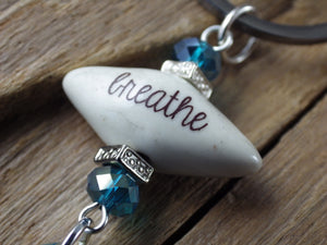 'Breathe' Gemstone Keyring Keychain, Bag Charm