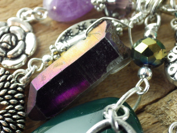 Hedgewitch Keyring, Green Witch Keychain, Bag Charm OOAK