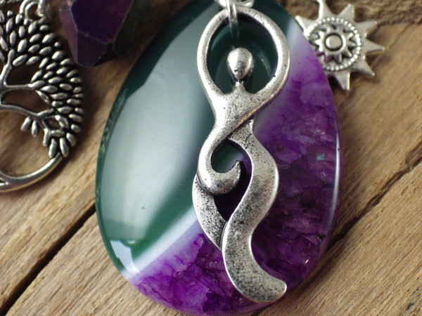 Hedgewitch Keyring, Green Witch Keychain, Bag Charm OOAK