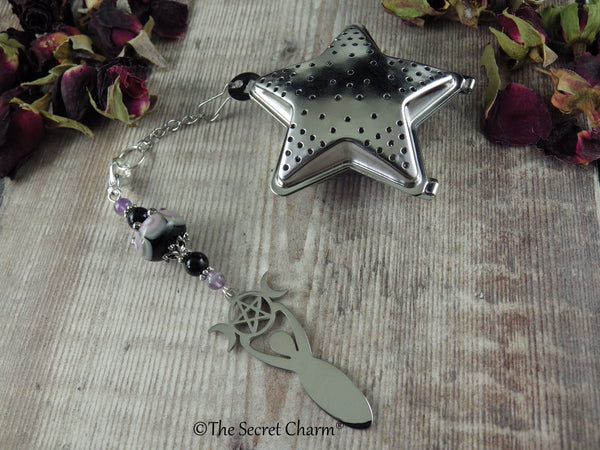 Goddess Rhiannon Tea Ball With Gemstones