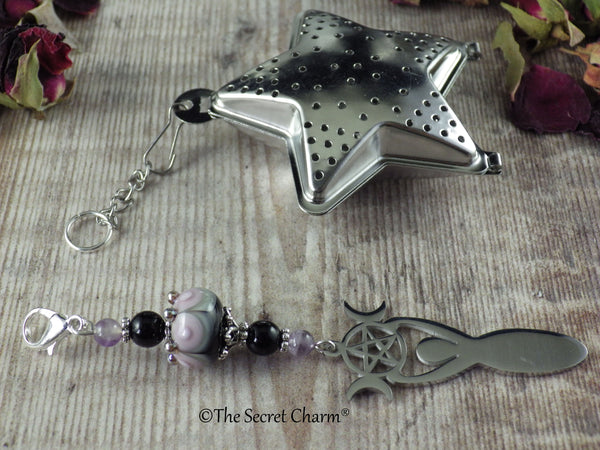 Goddess Rhiannon Tea Ball With Gemstones