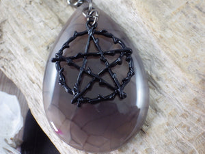 Gothic Pentagram Keychain, Keyring, Bag Charm