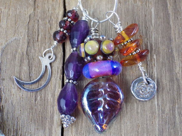 Autumn Moon Sterling Silver Prayer Beads OOAK