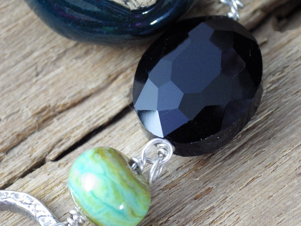 Moon Gazing Hare Sterling Silver Pagan Prayer Beads OOAK