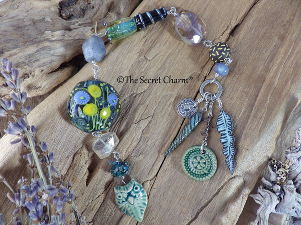 Sterling Silver Owl Goddess Minerva Meditation Beads OOAK