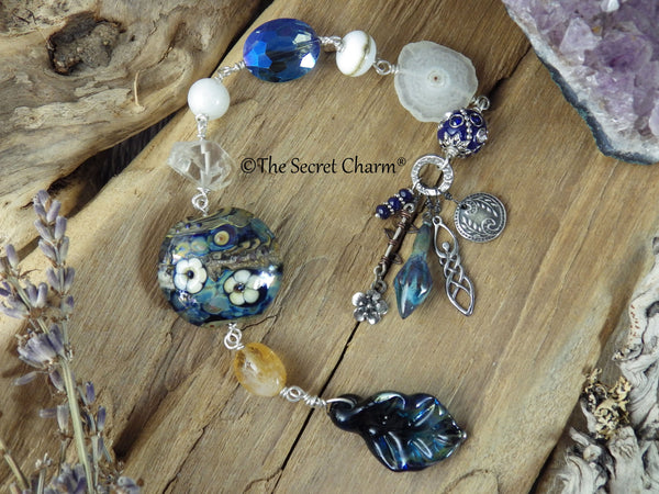 Goddess Freya Sterling Silver & Sapphire Prayer Beads OOAK