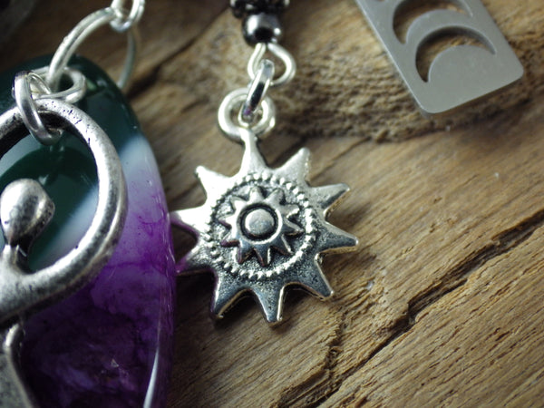 Hedgewitch Keyring, Green Witch Keychain, Bag Charm OOAK