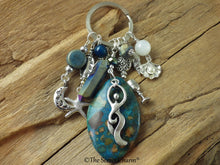 Sea Goddess Coventina Gemstone Bag Charm, Keychain Keyring