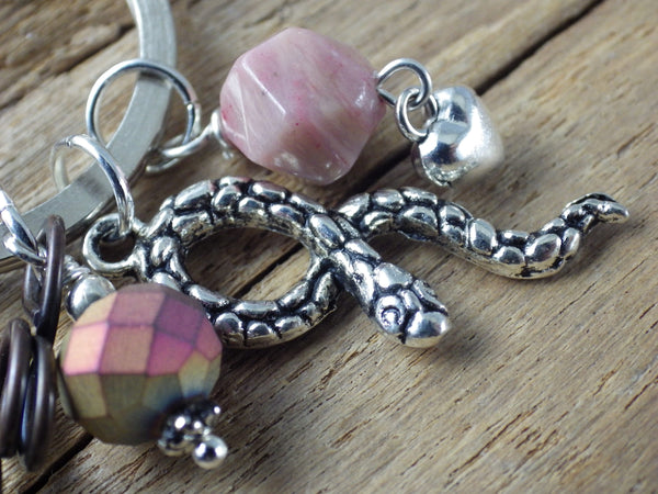 Goddess Lilith Inanna Gemstone Bag Charm Keyring OOAK