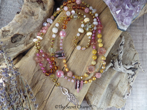 Goddess Brighid Celtic Paidirean Sterling Silver Prayer Beads Necklace OOAK