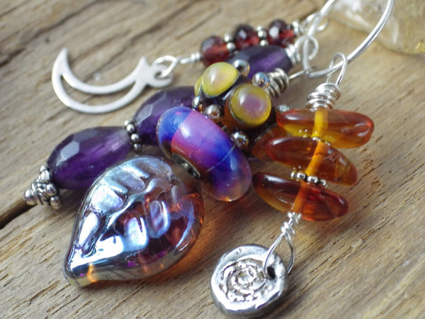 Autumn Moon Sterling Silver Prayer Beads OOAK