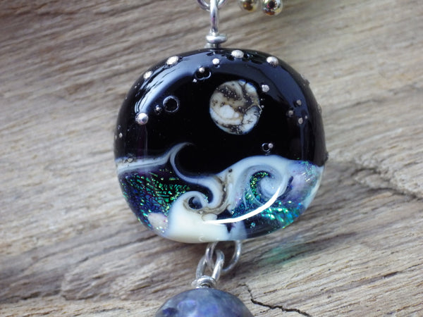 Moon Gazing Hare Sterling Silver Pagan Prayer Beads OOAK