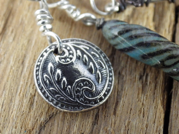 Sterling Silver Owl Goddess Minerva Meditation Beads OOAK