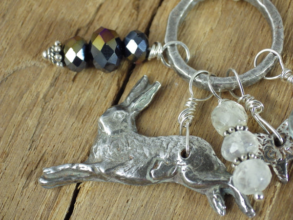 Mountain Hare Sterling Silver Pagan Prayer Beads OOAK
