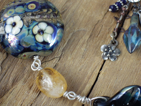 Goddess Freya Sterling Silver & Sapphire Prayer Beads OOAK