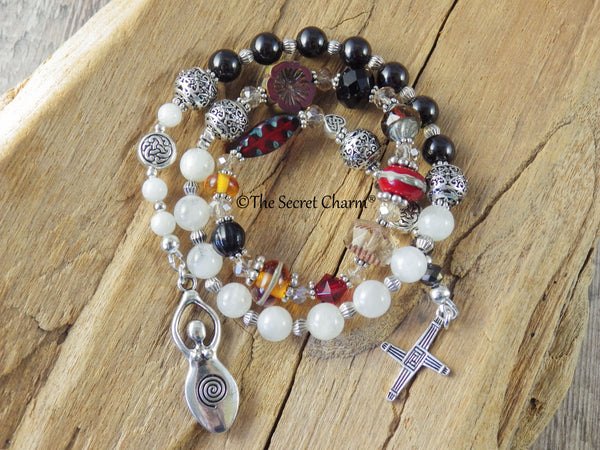 Celtic Fire Goddess Brighid Pagan Prayer Beads