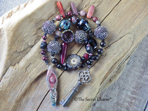 Goddess Hekate Ruby Wiccan Rosary OOAK