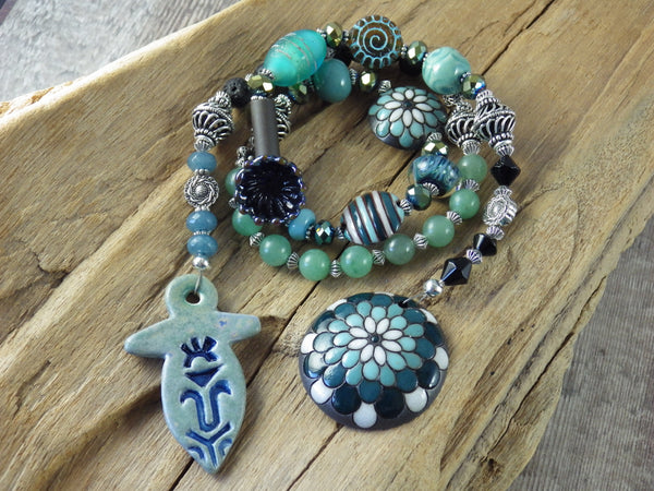 Morgan Le Fay Sea Siren Prayer Beads OOAK