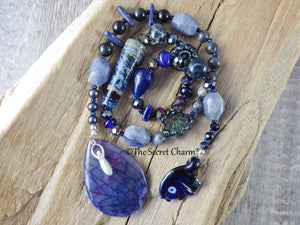 Dark Goddess Lilith Sterling Silver Prayer Beads OOAK