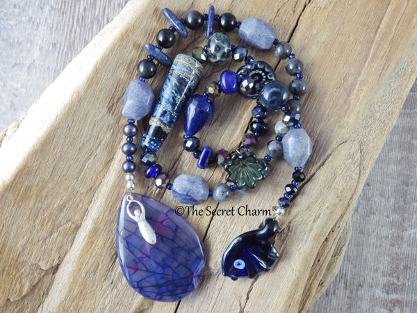 Dark Goddess Lilith Sterling Silver Prayer Beads OOAK