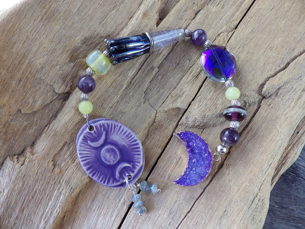 Triple Moon Goddess Hecate Pocket Prayer Beads