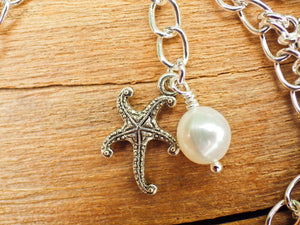 Mermaid Charm Bracelet, Sea Witch Loaded Bracelet, Sea Siren Fantasy Folklore, Silver Wiccan Jewellery, Wild Swimmers Gift Beach Lover