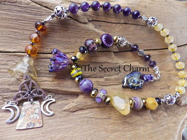 Norse Goddess Freya Pagan Prayer Beads, Wiccan Rosary Mala Beads, Worry Beads, Witches Ladder Meditation Beads, Pagan Spiritual Gift