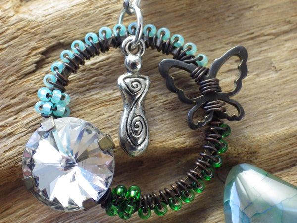 Norse Goddess Freya Pagan Rosary, Handmade Wiccan Prayer Beads, Witches' Ladder, Altar Beads, Unique Gift OOAK, Prayer Mala Meditation Beads