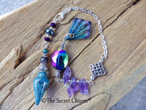 Divination Pendulum For Witch, Crazy Lace Agate Gemstone Scrying Pendant, Handmade Wiccan Dowsing Tools, Pagan Witchy Gift, UK Shop Seller