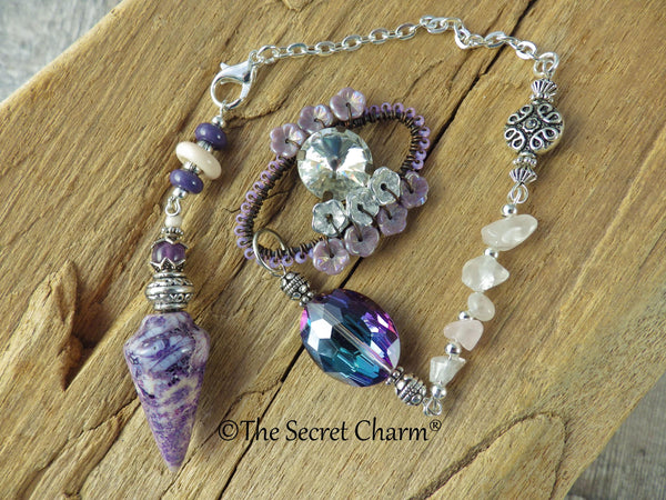 Handmade Scrying Pendulum, Witches Dowsing Tool Jasper Gemstone Divination Pendant, One Of A Kind Pagan Wiccan Gift Witchcore Witchy UK Shop