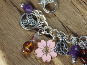 Rhiannon Charm Bracelet, Goddess Epona Loaded Gemstone Bracelet, Wicca Spiritual Gift, Handmade Silver Plated Wiccan Jewellery UK Shop
