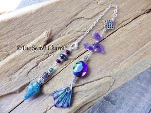Divination Pendulum For Witch, Crazy Lace Agate Gemstone Scrying Pendant, Handmade Wiccan Dowsing Tools, Pagan Witchy Gift, UK Shop Seller