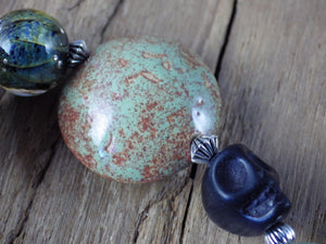 Goddess Morrigan Pagan Prayer Beads, Raven Crow Witch's Ladder 'The Guardian', Wiccan Rosary, Protection Mala Beads, Meditation Beads, UK