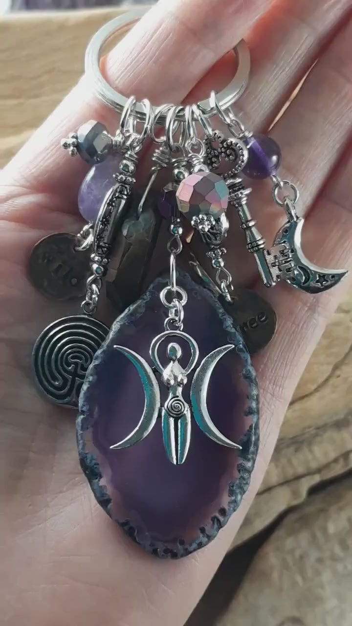 Goddess Hekate Bag Charm, Keychain Keyring