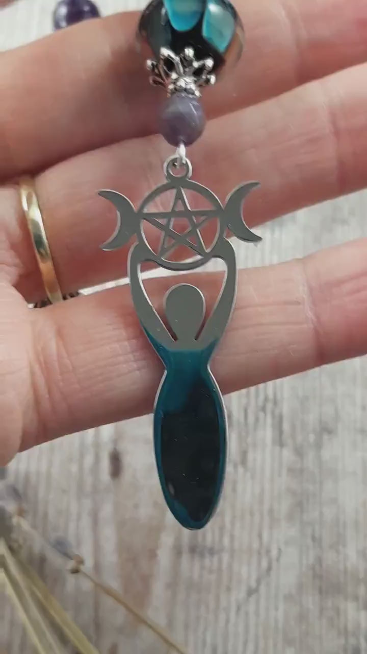 Goddess Morrigan Car Rear View Mirror Charm Amulet