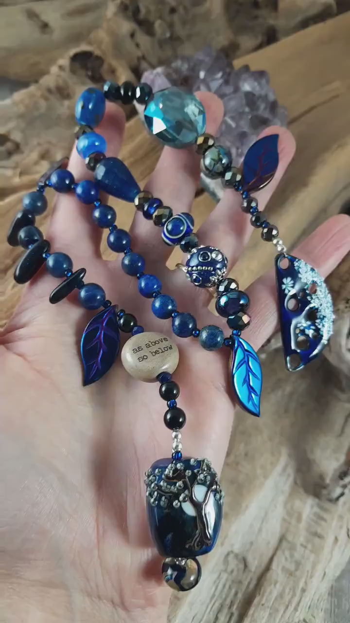 As Above So Below, Sapphire & Sterling Silver Prayer Beads