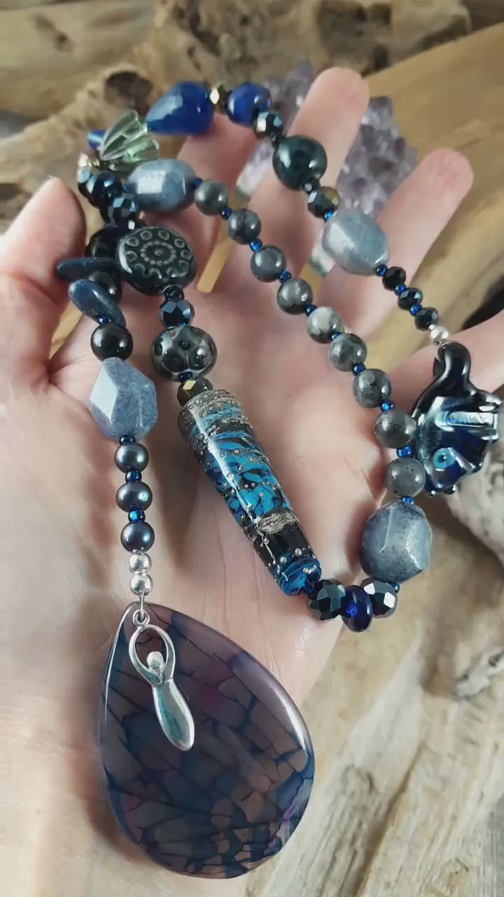 Dark Goddess Lilith Sterling Silver Prayer Beads