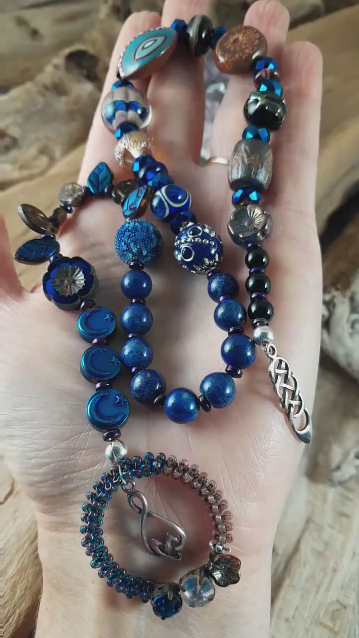 Celtic Goddess Sterling Silver Pagan Prayer Beads