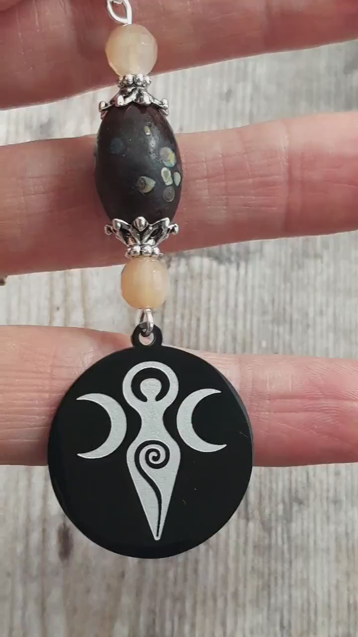 Goddess Hecate Car Rear View Mirror Charm Amulet
