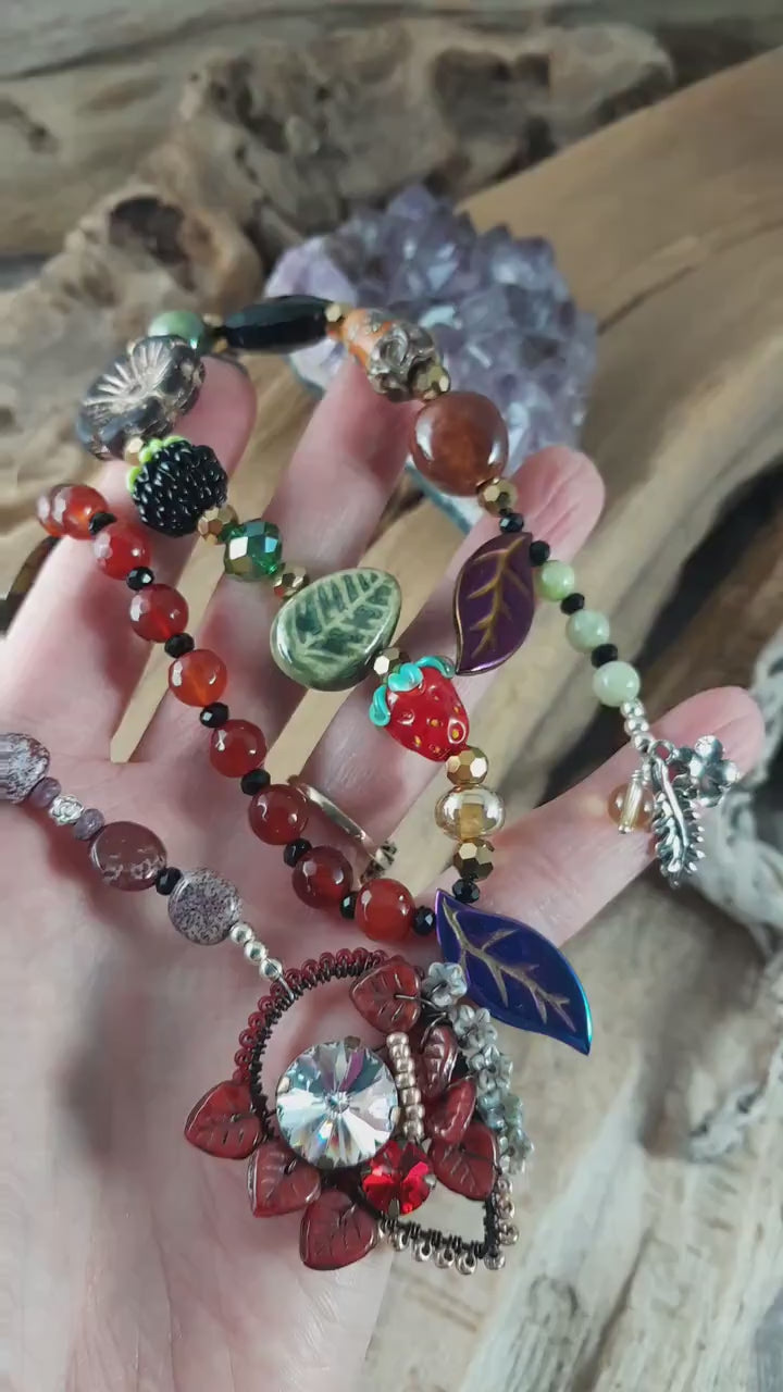 Autumn Blessings Ruby & Sterling Silver Prayer Beads