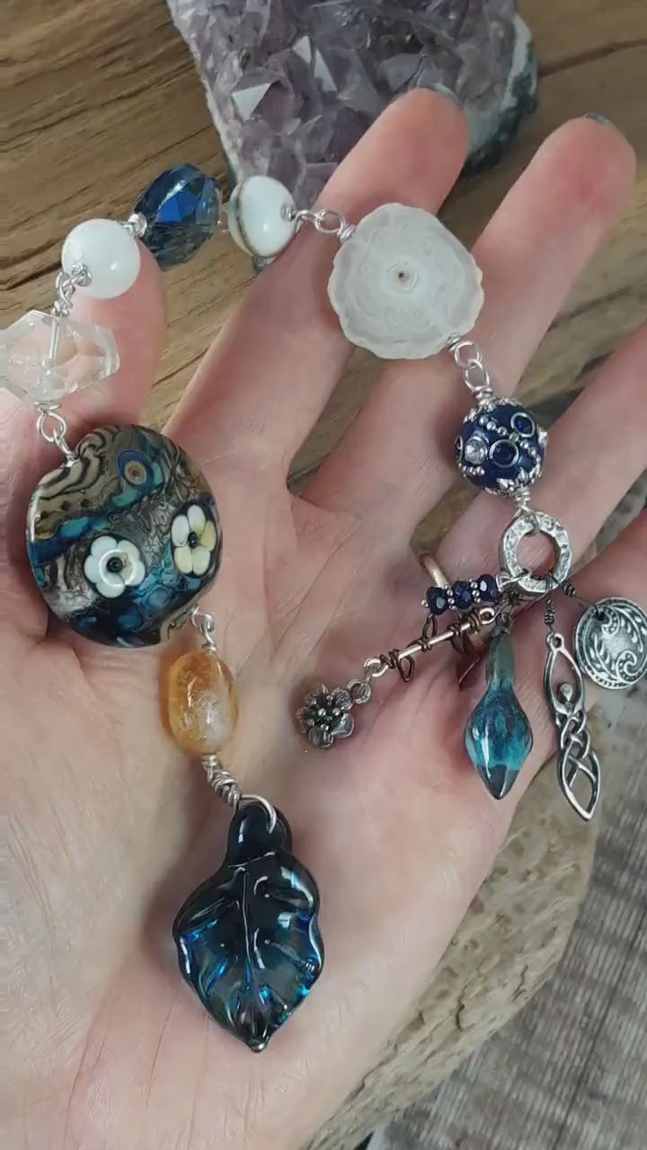 Sterling Silver & Sapphire Pagan Prayer Beads