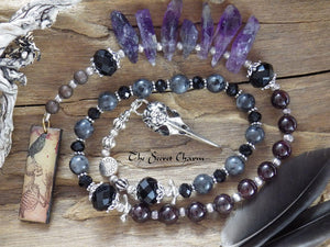 Morrigan Crow Goddess Pagan Prayer Beads