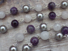 Celtic Moon Amethyst Rosary Necklace