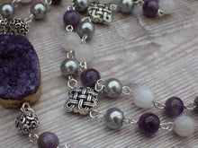 Celtic Moon Amethyst Rosary Necklace