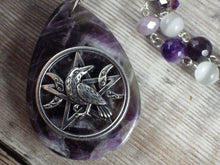 Crow Goddess Morrigan Pagan Rosary Necklace