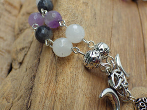 Moon Goddess Gemstone Rosary Necklace
