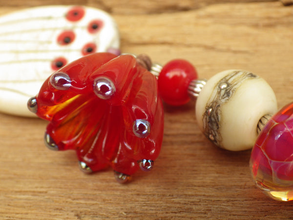 Brighid Ruby Pocket Affirmation Beads OOAK